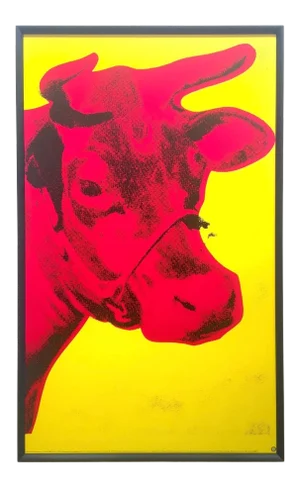 Andy Warhol Foundation Vintage 1992 Lithograph Print Framed Pop Art Poster " Cow " 1971