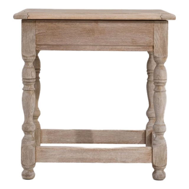Oak Side Table With Lift-Top Storage For Sale