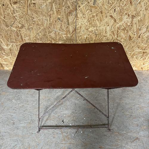 1950’s french rectangular metal folding dining table. Good honest french metal dining table with a hand forged classic...