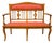 Art Nouveau Bench in Marquetry Fruitwood, 1890s For Sale