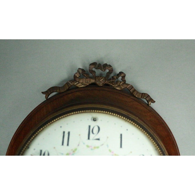 French Antique French Louis XVI Style Wall Clock For Sale - Image 3 of 10
