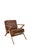 New Bentwood Armchair With Wood Seat and Back and Brown Skin Cushions For Sale - Image 6 of 7