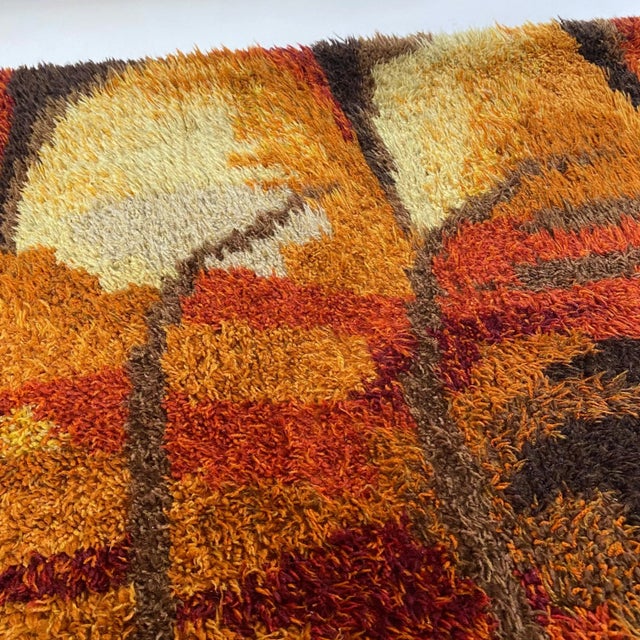 Abstract High Pile Rya Rug, Sweden, 1960s For Sale - Image 12 of 18