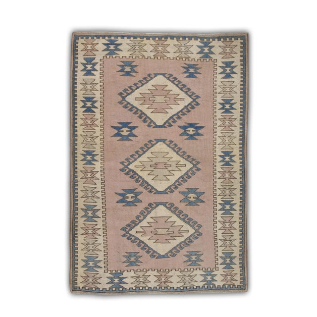 Vintage Turkish Rug 4'3" x 5'9" For Sale In Houston - Image 6 of 6