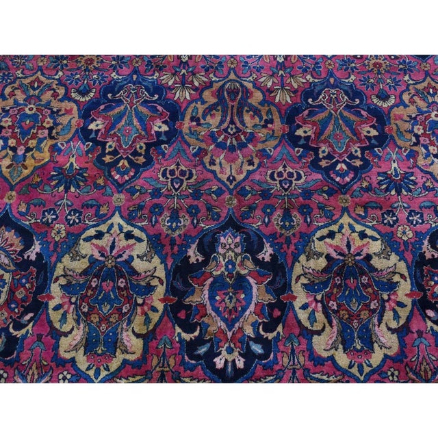 1910 Magenta Color Antique Persian Taftanjian Sarouk 300 KPSI Hand Knotted Wool Rug For Sale - Image 10 of 11
