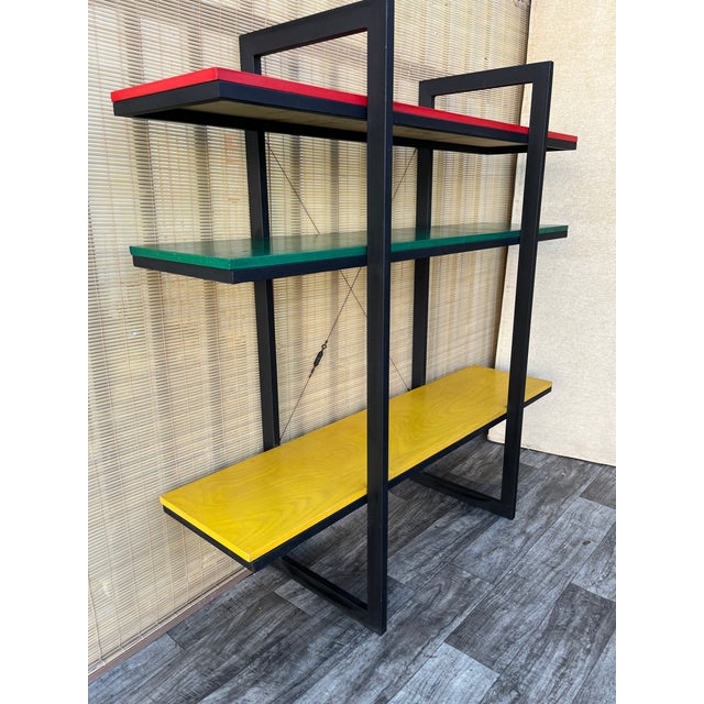 Mid-Century Modern Mid Century Modern Metal Bookcase / Shelves in the Adrian Dekker for Tomado Style. Circa 1970s For Sale - Image 3 of 18