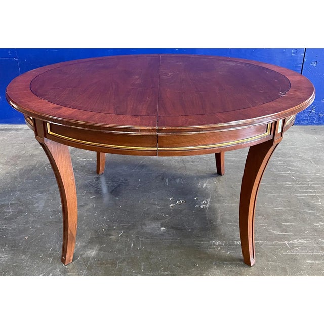 Contemporary Mahogany With Gold Gilded Details Talbot Dining Table From the Madeline Stuart Collection For Sale - Image 3 of 12