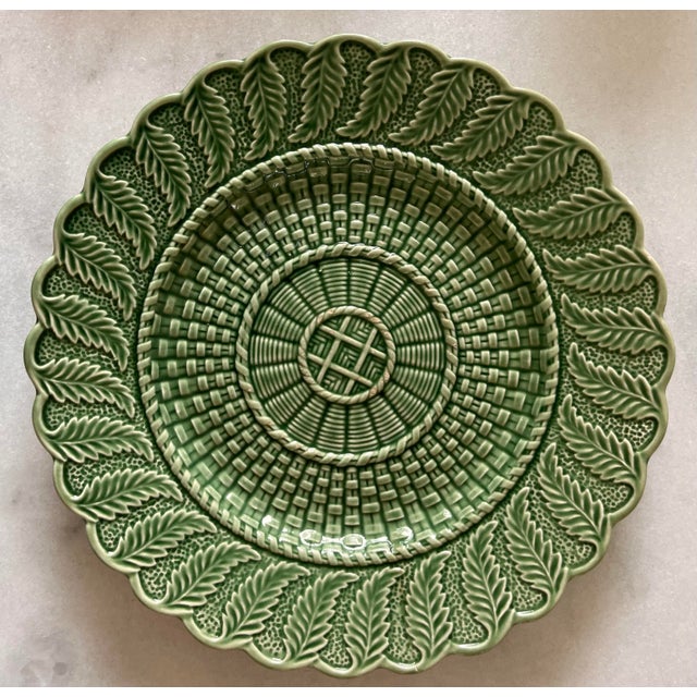 Bordallo Pinheiro Green Basketweave Dinner Plates Set of 4 Chairish