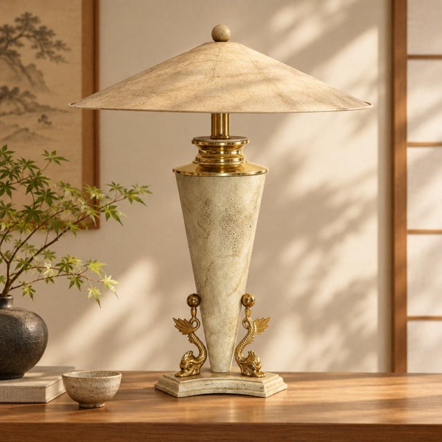 Asian Modern Table Lamp by Bauer Lamp Co For Sale - Image 12 of 12