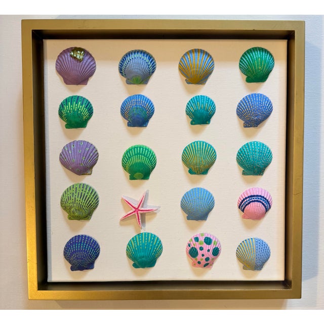 A jewel-box collection of the sea. This one-of-a-kind dimensional artwork features an assortment of individually hand-...