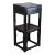 Late 19th Century Antique Chinese Qing Dynasty Black Lacquer Elm Tiered Side Table Pedestal Stand For Sale