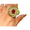 Bochic "Orient" Natural Ruby & Peridot Cocktail Ring Set 18K Gold &Silver For Sale - Image 10 of 18