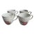 Late 19th Century Hand Painted Peonies on Porcelain Leuchtenburg,Germany Demitasse Tea Cups - 4 pcs For Sale