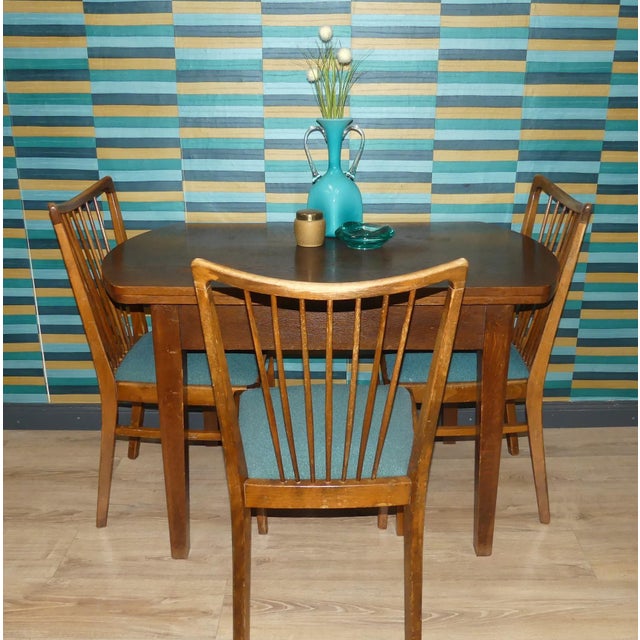 Mid-Century Modern Vintage Extendable Dark Dining Table, 1960s For Sale - Image 3 of 17