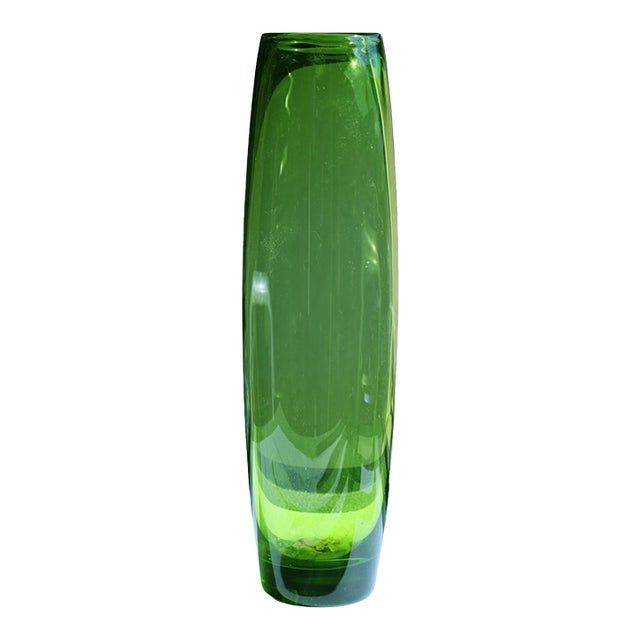 Holmegaard Green Glass Vase 18123 For Sale