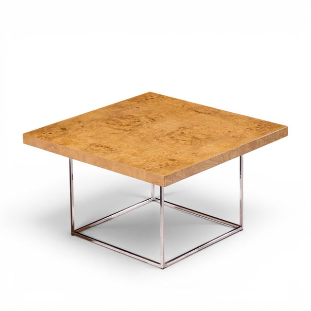 Milo Baughman for Thayer Coggin Style Mid Century Burlwood and Chrome Side Tables - Pair For Sale - Image 10 of 11