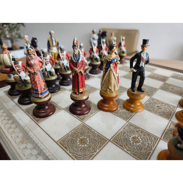 Raj Collectible Chess Sets from Franklin Mint Porcelain, 1970s, Set of 33 For Sale - Image 11 of 18
