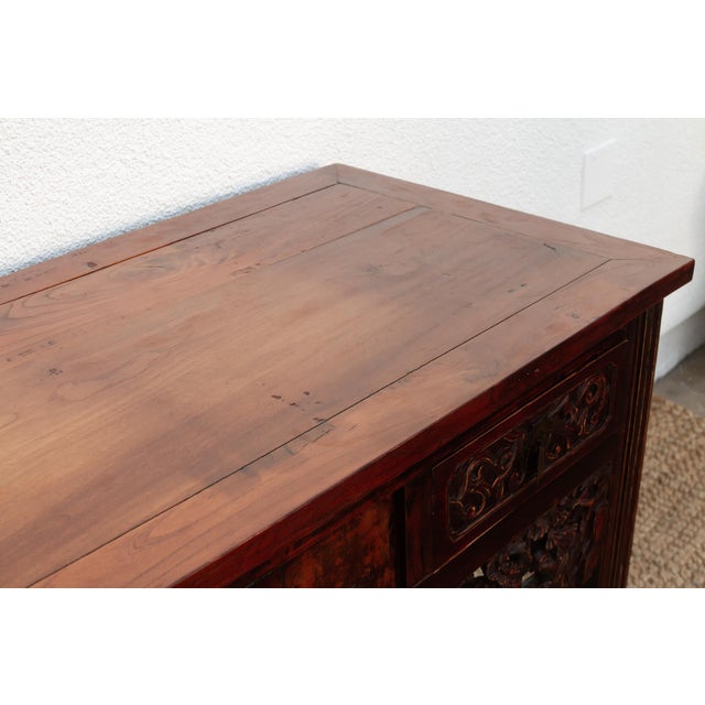 Mid 20th Century Rustic Heavily Carved Chinese Altar Console For Sale - Image 5 of 14