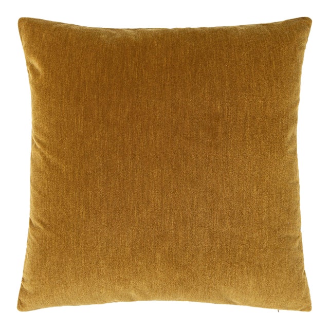 Scalamandre 22" x 22" Tudor Velvet Pillow in Bourbon For Sale