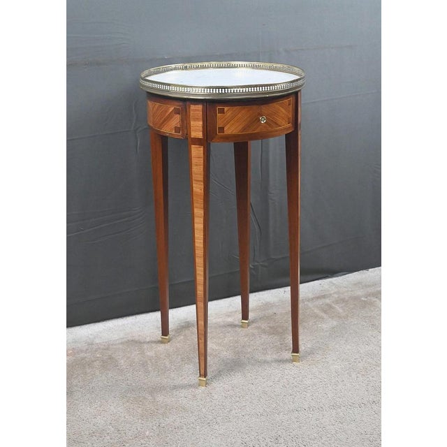 Small Louis XVI Style Marquetry Side Table, Early 20th Century For Sale - Image 4 of 18
