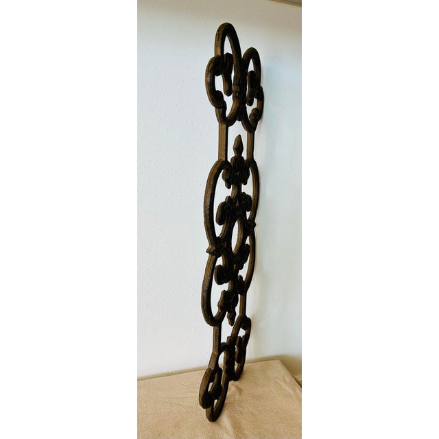 Early 21st Century Victorian Style Cast Iron Pontalba Design Railing Panel Wall Decor For Sale - Image 5 of 5