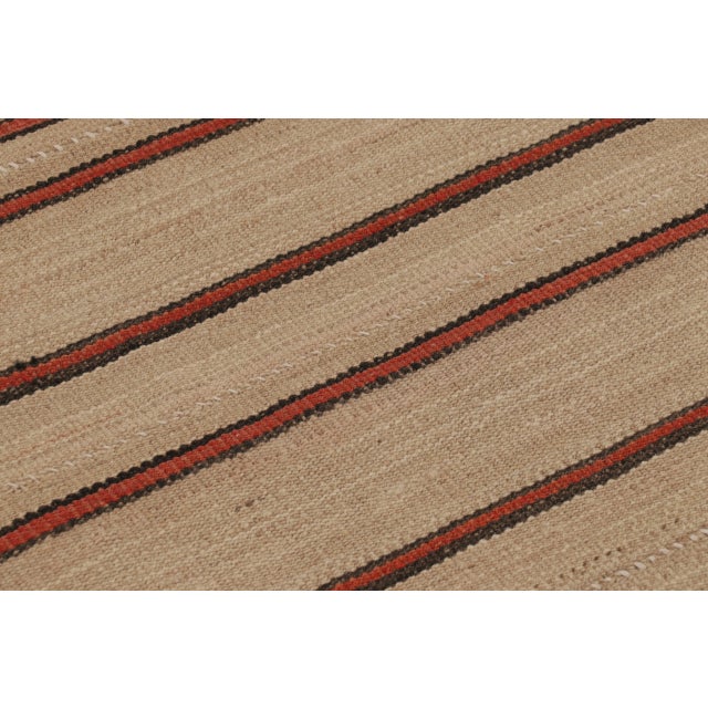 Vintage Palas Bidjar Kilim With Minimal Red Stripes on a Beige Field - Rug & Kilim For Sale - Image 9 of 10