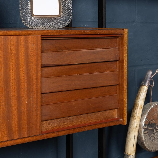 Vintage 20th Century Italian Modular Teak Wall Cabinet, 1960s For Sale - Image 6 of 18