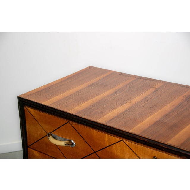 Italian Chest of Drawers in Teak with Faux Bone Handles, 1940 For Sale - Image 11 of 18