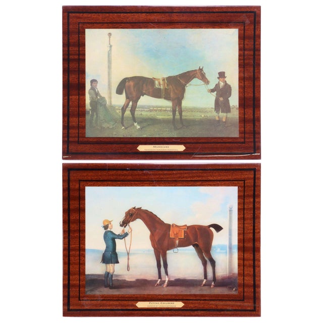 Mid 20th Century Varnished English Equestrian Prints on Panel, a Pair