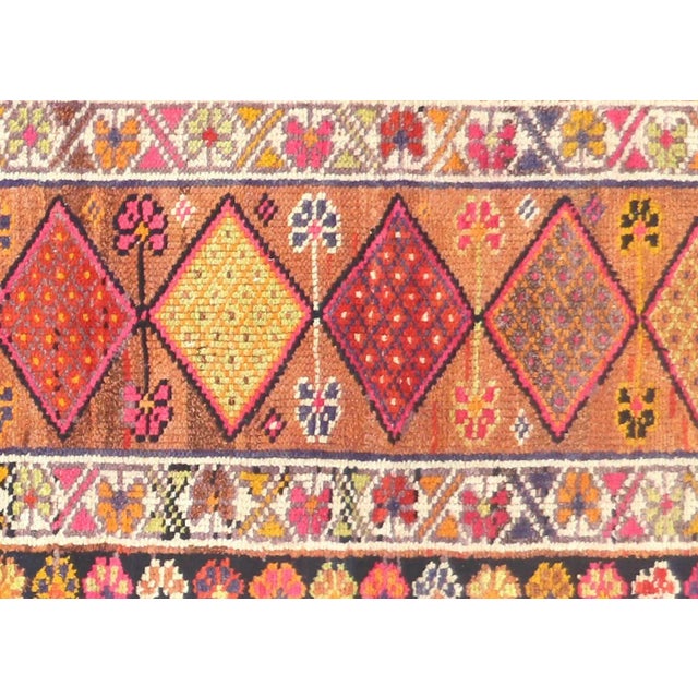 1960s Turkish Oushak Runner. Handwoven with wool on wool foundation in the Oushak region of Western Turkey. The Anatolian...