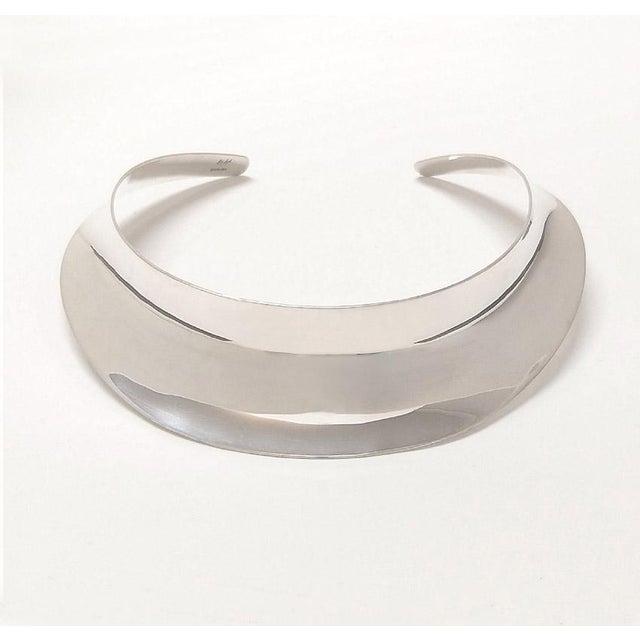 Mid-Century Modern 1990s Heavy Anticlastic Choker, Modernist Gerhard Herbst Studios Silver Collar For Sale - Image 3 of 6