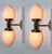 1940s Pair Vintage Art Deco Light Old Lamp Wall Sconces Fixture Brass & Milk Glass Shade Ship Light For Sale - Image 4 of 4