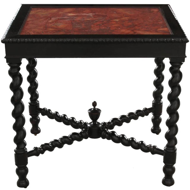 19th Century Italian Ebonized Table With Scagliola Top For Sale - Image 11 of 11