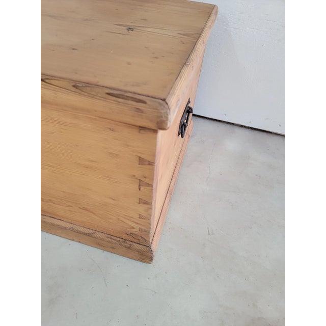 Antique Pine Trunk / Blanket Chest From England For Sale - Image 10 of 12