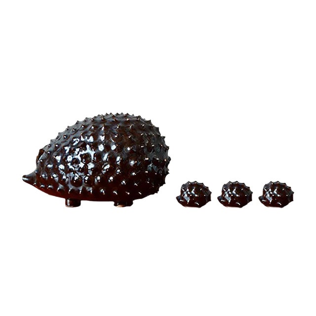 Mid-Century Ceramic Hedgehog Figurines from Jupiler, Set of 4 For Sale