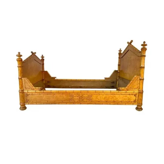 Maison Kriéger French Burlwood and Faux Bamboo Bed by Maison Krieger For Sale - Image 4 of 10