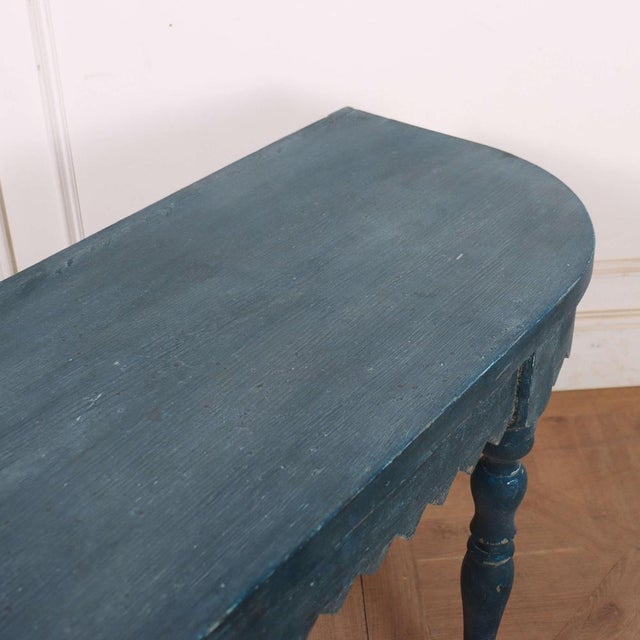 Wood Small English Bow End Console Table For Sale - Image 7 of 8