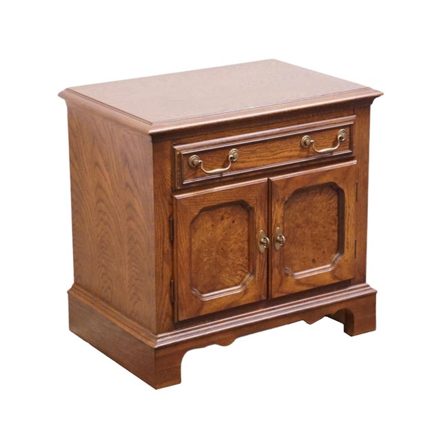 Bassett Bassett Furniture Solid Walnut Early American 26" Cabinet Nightstand 260-2060-271 For Sale - Image 4 of 14