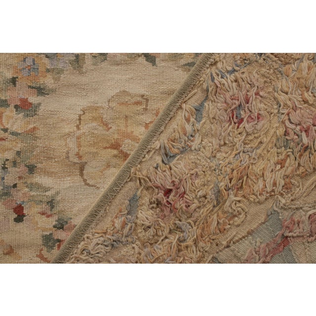 Textile 1980s Aubusson Style Flat Weave Rug in Beige Gold Floral Pattern by Rug & Kilim For Sale - Image 7 of 7