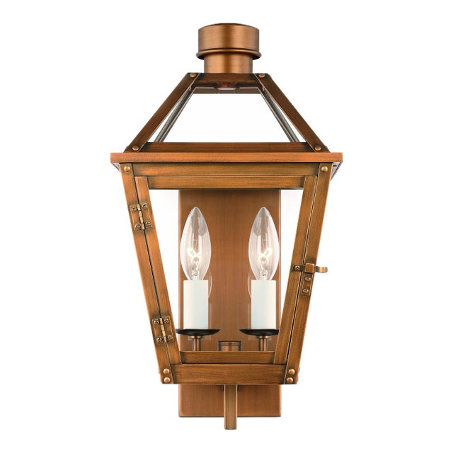 Chapman & Myers by Visual Comfort Studio Hyannis Small Wall Lantern, Natural Copper For Sale