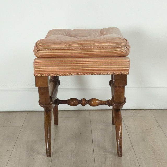 Wood Pair of Walnut Neoclassical Benches, France, 19th Century For Sale - Image 7 of 9