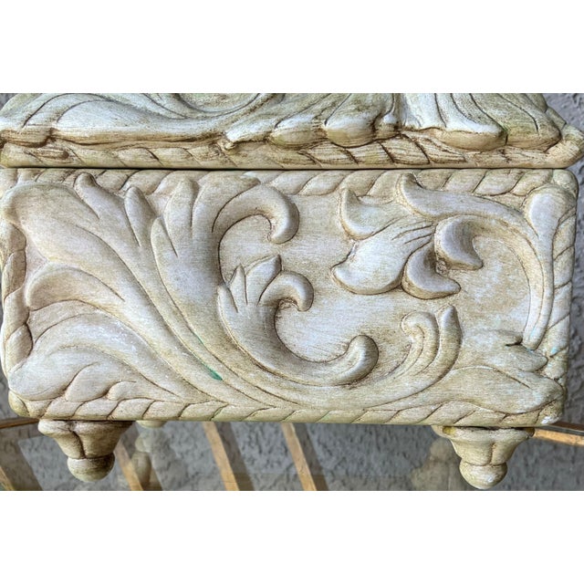 Circa 1960 Neoclassic-Style Ceramic Bisque Acanthus Leaf Lidded Centerpiece Box For Sale - Image 16 of 18