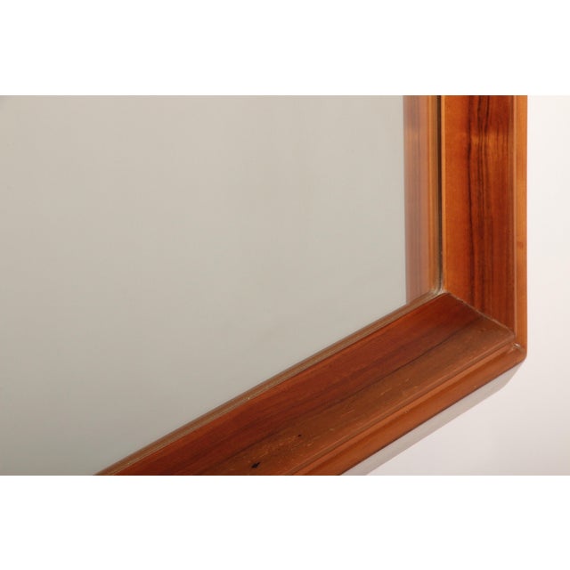 Wood Italian Walnut Mirror, 1970s For Sale - Image 7 of 9