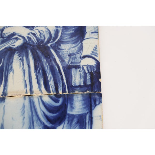 19th Century Set of Two Tiles Depicting a Couple, Portuguese Baroque For Sale - Image 4 of 12