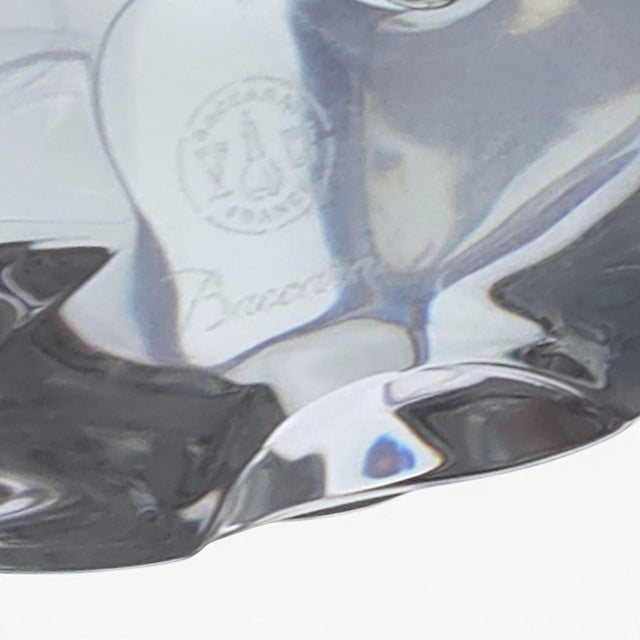 Transparent VTG Baccarat Lead Crystal Elephant " Mimi " Trunk Up 3" For Sale - Image 8 of 10