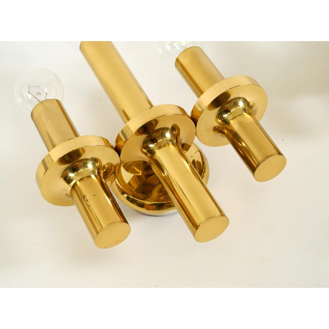 Three-Arm Brass Wall Lamps, 1960s, Set of 2 For Sale - Image 16 of 18