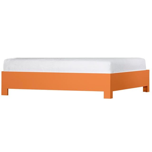 David Francis Honeycomb Platform Bed Twin Extra Long, Citrus Orange For Sale - Image 4 of 7