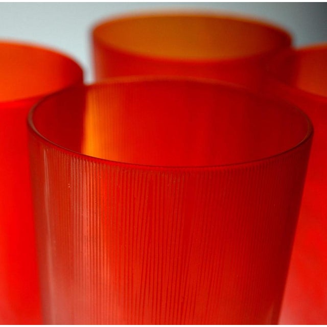 Murano Amber Glasses by Cenedese in the style of Carlo Scarpa, 1980s, Set of 8 For Sale - Image 14 of 18