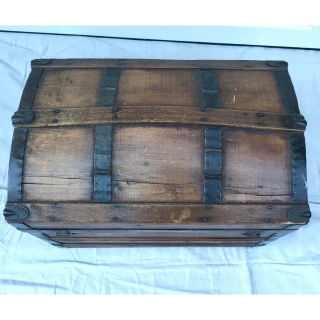 1850's Gothic Rounded Top Wooden Trunk Chairish