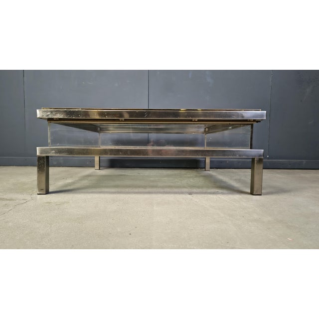 Gold Vintage Sliding Top Coffee, 1970s For Sale - Image 8 of 12
